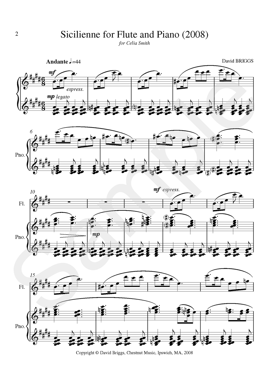 Sicilienne for Flute and Piano
